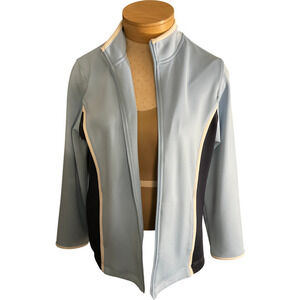 Avenue Stretch Womens 14 16 Light Blue Full Zip Athletic Jacket Blue Gym Workout